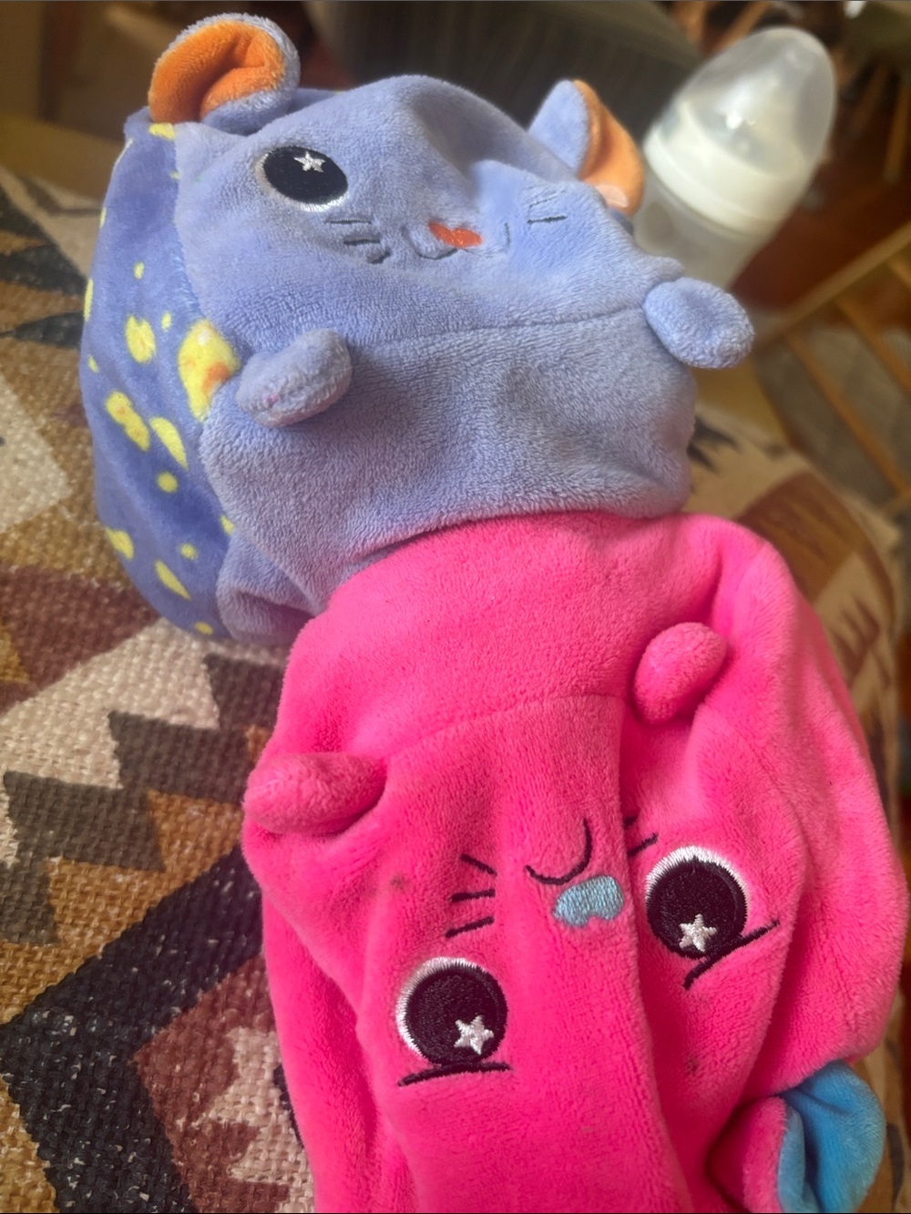 Plush Pink and Purple Cute Animal Stuffed Toy - Soft Hug Plushie